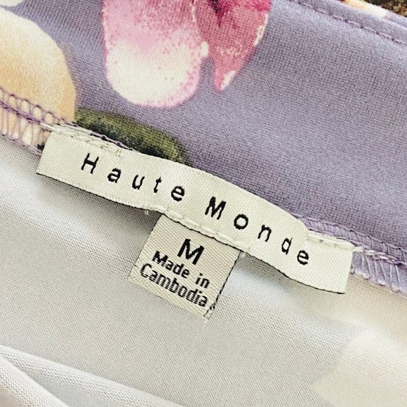 HAUTE MONDE Cold Shoulder Floral Bodycon Dress M - Picture 9 of 13